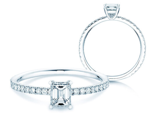 Anello di Fidanzamento Elaine in 14K oro bianco con diamanti 0,86ct G/VS