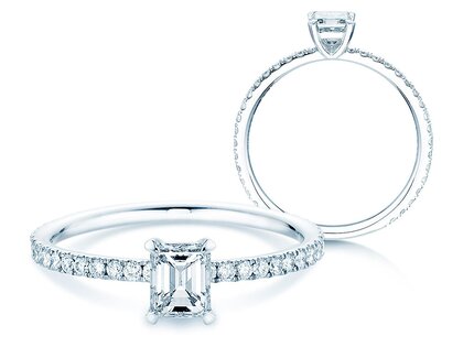 Anello di Fidanzamento Elaine in 14K oro bianco con diamanti 0,86ct G/VS