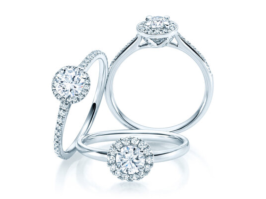 Anelli halo - pietra principale & corona di diamanti