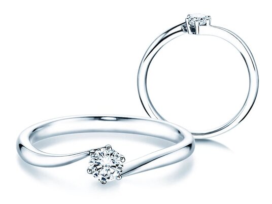Anello di Fidanzamento Devotion in 18K oro bianco con diamante 0,10ct H/SI
