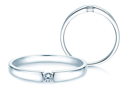 Anello di Fidanzamento Infinity Petite in 14K oro bianco con diamante 0,03ct G/SI
