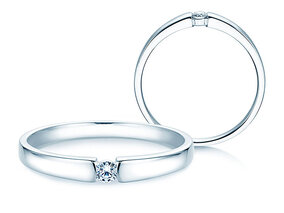 Anello di Fidanzamento Infinity Petite in 14K oro bianco con diamante 0,03ct G/SI