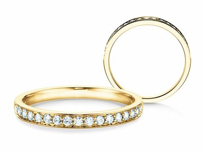 Anello di Fidanzamento Alliance-/Eternityring in 14K oro giallo con diamanti 0,30ct G/SI