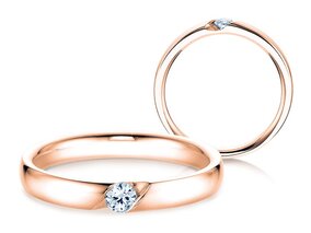 Anello di Fidanzamento Italic in 14K oro rosa con diamante 0,03ct G/SI