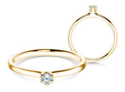 Anello di Fidanzamento Classic 6 in 14K oro giallo con diamante 0,05ct G/SI