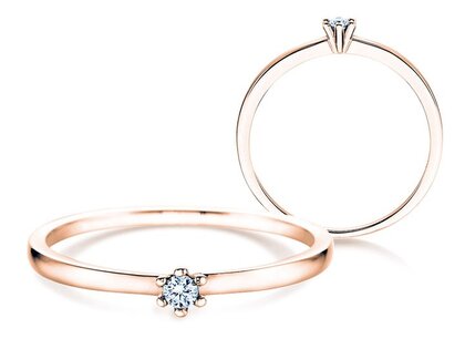 Anello di Fidanzamento Classic Petite in 14K oro rosa con diamante 0,13ct G/SI