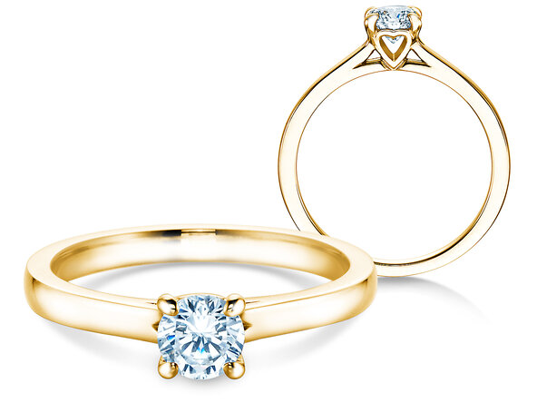 Anello di Fidanzamento Romance in 9K oro giallo con diamante 0,50ct G/SI