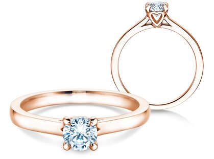 Anello di Fidanzamento Romance in 14K oro rosa con diamante 0,50ct H/SI