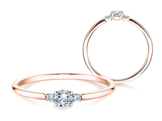 Anello di Fidanzamento  in 9K oro bianco con diamanti 0,10ct G/SI
