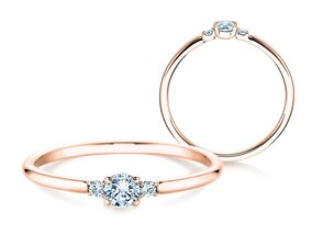 Anello di Fidanzamento Vivid Petite Diamond in 18K oro rosa con diamanti 0,30ct G/SI