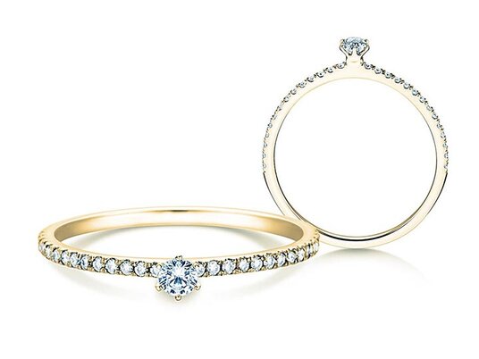 Anello di Fidanzamento Classic Pavé in 9K oro bianco con diamanti 0,20ct G/SI