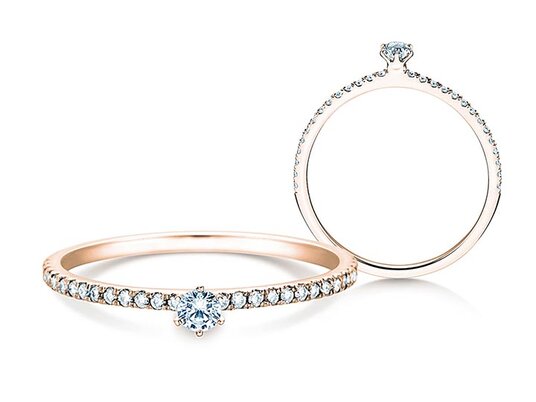 Anello di Fidanzamento Classic Pavé in 9K oro rosa con diamanti 0,50ct G/SI