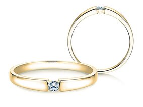 Anello di Fidanzamento Infinity Petite in 14K oro giallo con diamante 0,03ct G/SI