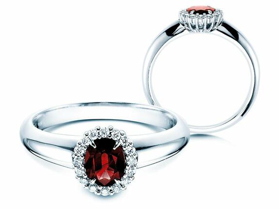 Anelli di fidanzamento con rubino e diamanti