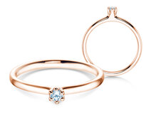 Anello di Fidanzamento Classic 6 in 14K oro rosa con diamante 0,05ct G/SI