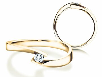 Anello di Fidanzamento Twist Petite in oro giallo