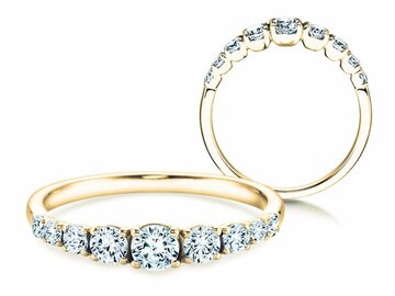 Anello di Fidanzamento 9 Diamonds in oro giallo