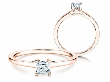 Anello di Fidanzamento Princess in oro rosa