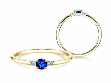Anello di Fidanzamento Glory Petite Saphir in oro giallo
