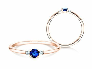 Anello di Fidanzamento Glory Petite Saphir in oro rosa