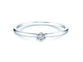 Anello di Fidanzamento Classic Petite in 14K oro bianco con diamante 0,05ct G/SI