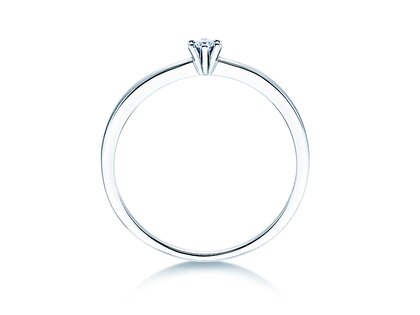 Anello di Fidanzamento Classic Petite in 14K oro bianco con diamante 0,05ct G/SI