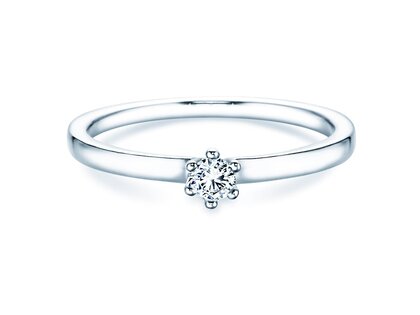 Anello di Fidanzamento Classic Petite in 14K oro bianco con diamante 0,13ct G/SI