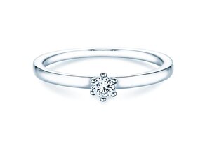 Anello di Fidanzamento Classic Petite in 14K oro bianco con diamante 0,13ct G/SI