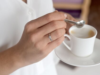 Anello di Fidanzamento Eternal in 14K oro bianco con diamante 0,30ct H/SI