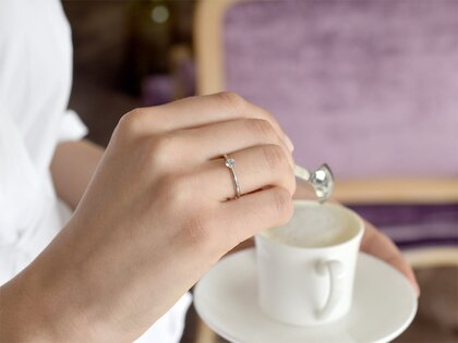 Anello di Fidanzamento Spirit in 18K oro bianco con diamante 0,25ct H/SI