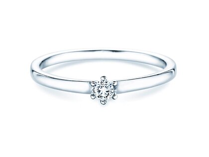 Anello di Fidanzamento Classic Petite in 14K oro bianco con diamante 0,09ct G/SI