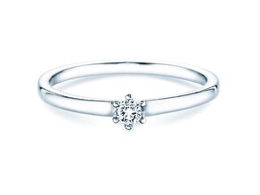 Anello di Fidanzamento Classic Petite in 14K oro bianco con diamante 0,09ct G/SI