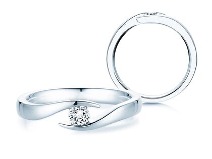 Anello di Fidanzamento Twist in 14K oro bianco con diamante 0,15ct G/SI