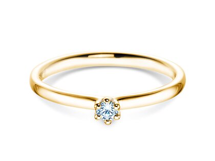 Anello di Fidanzamento Classic 6 in 14K oro giallo con diamante 0,05ct H/SI