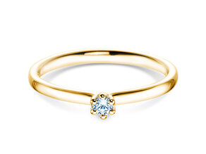 Anello di Fidanzamento Classic 6 in 14K oro giallo con diamante 0,05ct H/SI