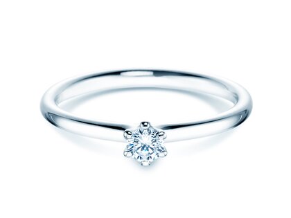 Anello di Fidanzamento Classic 6 in 9K oro bianco con diamante 0,15ct H/SI