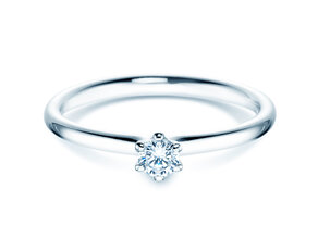 Anello di Fidanzamento Classic 6 in 9K oro bianco con diamante 0,15ct H/SI