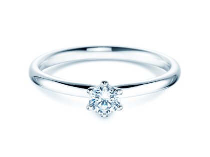 Anello di Fidanzamento Classic 6 in 9K oro bianco con diamante 0,25ct H/SI