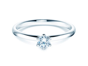 Anello di Fidanzamento Classic 6 in 9K oro bianco con diamante 0,25ct H/SI
