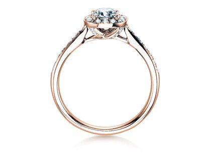 Anello di Fidanzamento Halo Classic in 18K oro rosa con diamanti 0,78ct G/SI