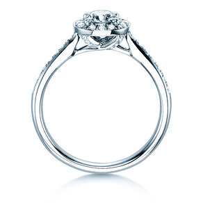 Anello di Fidanzamento Halo Classic in 18K oro bianco con diamanti 0,78ct G/SI