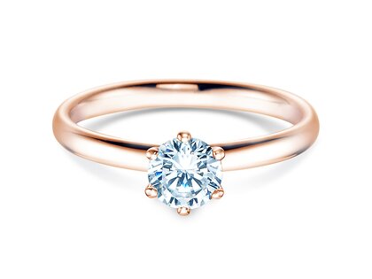 Anello di Fidanzamento Classic 6 in 18K oro rosa con diamante 0,60ct H/SI