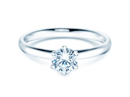 Anello di Fidanzamento Classic 6 in 18K oro bianco con diamante 0,60ct H/SI