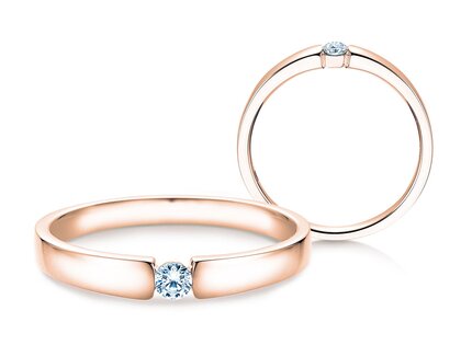 Anello di Fidanzamento Infinity Petite in 14K oro rosa con diamante 0,09ct G/SI