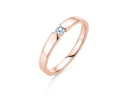 Anello di Fidanzamento Infinity Petite in 14K oro rosa con diamante 0,09ct G/SI