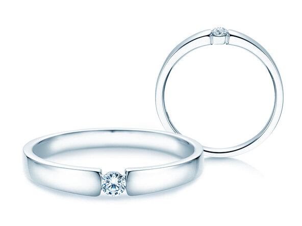 Anello di Fidanzamento Infinity Petite in 14K oro bianco con diamante 0,09ct G/SI