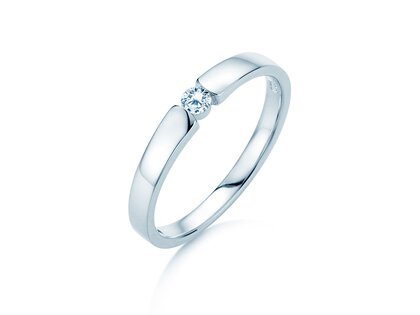 Anello di Fidanzamento Infinity Petite in 14K oro bianco con diamante 0,09ct G/SI