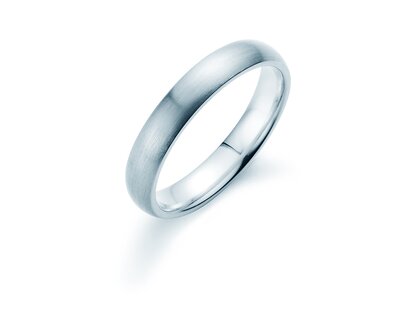 Anello per uomo Classic 4mm in 14K oro bianco opaco