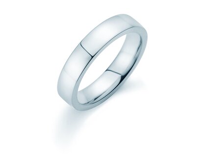Anello per uomo Modern 4,5mm in 14K oro bianco lucido