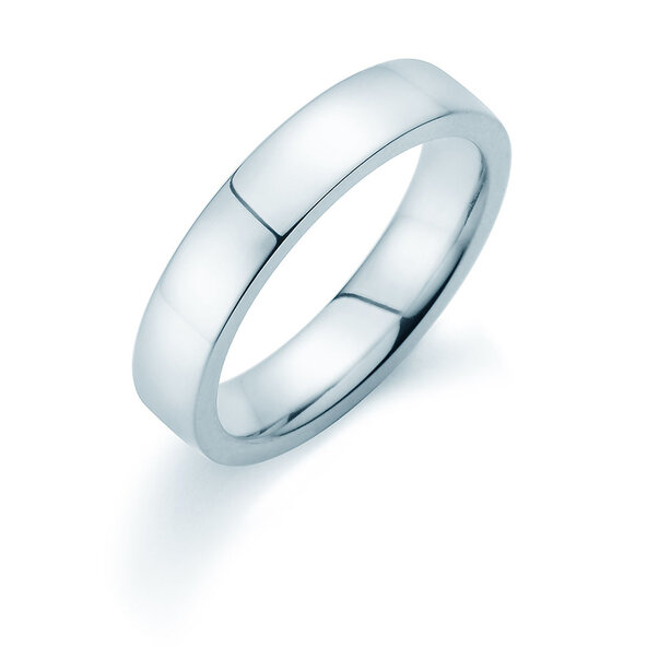 Anello per uomo Modern 4,5mm in 14K oro bianco lucido